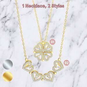 Convertible Four Leaf Clover Necklace